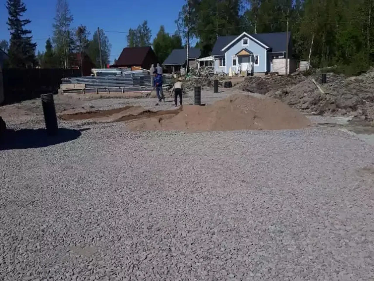 Щебёночное основание проезда
